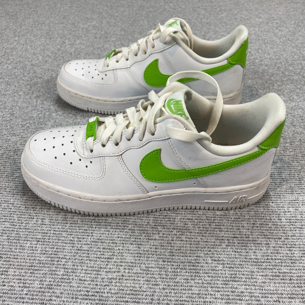 Nike Air Force 1 Low White Action Green Womens Size 6 Sneakers - Picture 6 of 13